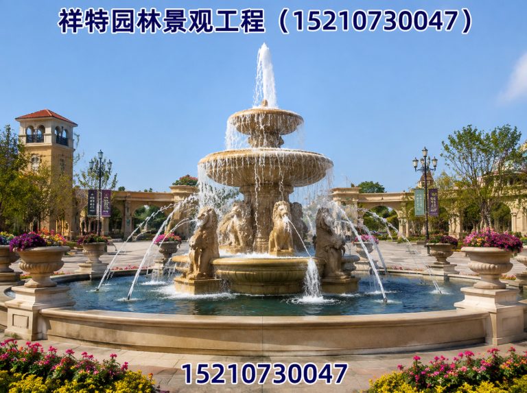 蠡县广场喷泉展示图